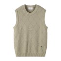 커스텀멜로우(CUSTOMELLOW) argyle textured knit vest CWWAM24301BED