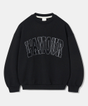 다이아몬드 레이라(DIAMOND LAYLA) LAMOUR Big Embroidery Stitch Sweatshirt T87  Black