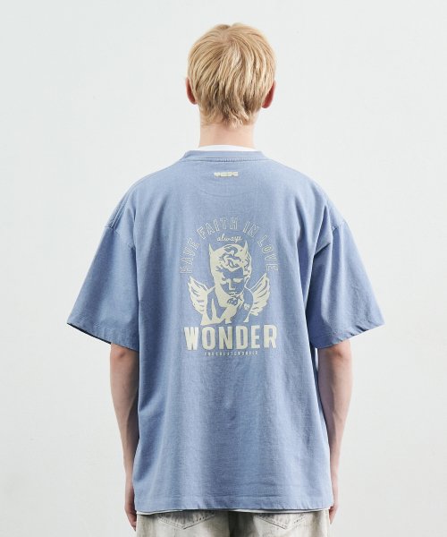 Musinsa Ycw Y Angel Pigment Short Sleeve T Shirt Light Blue