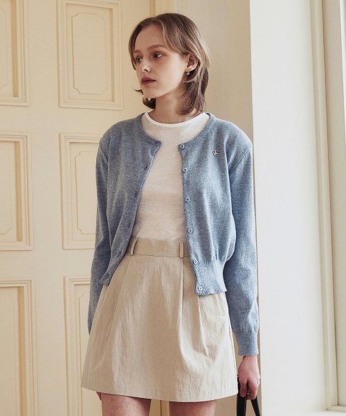 Musinsa Loeil Blend Round Knit Cardigan Sky Blue