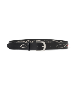 유니폼브릿지 stud leather belt black