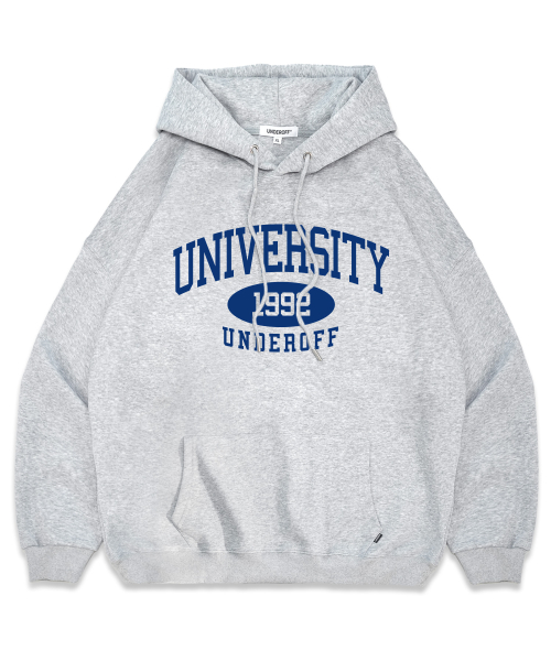 Musinsa Underoff Double Cotton Peach Skin Overfit Hood University Melange