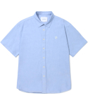 커버낫(COVERNAT) 피그먼트 옥스포드 하프 셔츠 라이트 블루