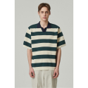 커스텀멜로우(CUSTOMELLOW) bold stripe collar sweater (short-sleeved) CWWAM24406GRX