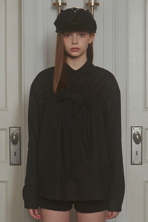 Ribbon Tie Shirt (Black)