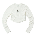 크루치(KRUCHI) SYMBOL Crop long-sleeved T-Shirt (WHITE) WOMENS