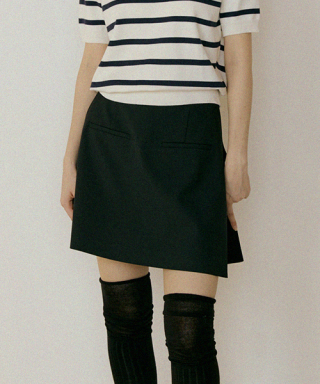 링서울(LINGSEOUL) summer wool skirt pants-black