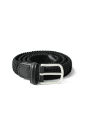 홀리선(HORLISUN) Peninsula Elastic Braided Leather Belt Black