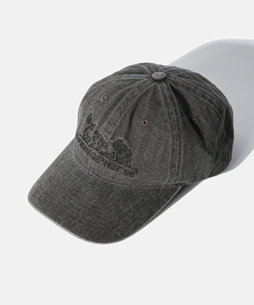 MUSINSA ESPIONAGE Mermaid Washed Cotton Cap Charcoal