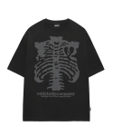오드스튜디오(ODDSTUDIO) 스컬 픽셀 그래픽 오버핏 티셔츠 - BLACK