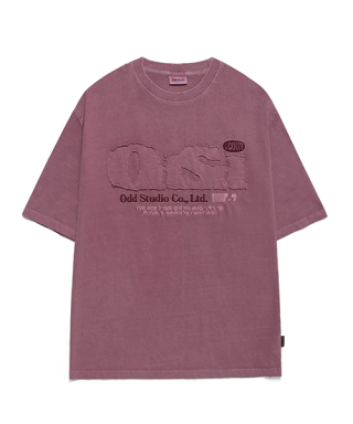 오드스튜디오(ODDSTUDIO) ODSD 피그먼트 데미지 티셔츠 - DUSTY PINK