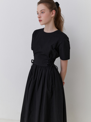 리엘(RE L) Peach corset dress (black)