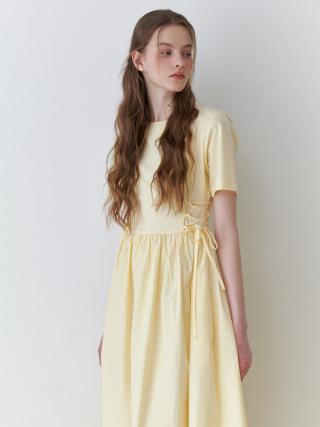 리엘(RE L) Peach corset dress (yellow)