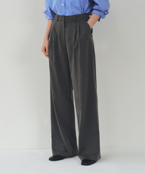 Musinsa City Breeze Basic To Tuck Wide Slacks Charcoal