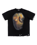 선데이오프클럽(SUNDAYOFFCLUB) Boobs Print Hand Distressed T-shirt - Black