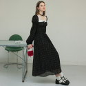 쎄무아듀(CEST MOIDEW) Cest_Lace floral puff sleeve dress
