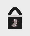 삭스어필(SOCKS APPEAL) cotton knit bag flower bunny black