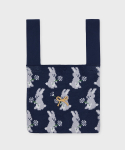 삭스어필(SOCKS APPEAL) cotton knit bag dandelion bunny navy