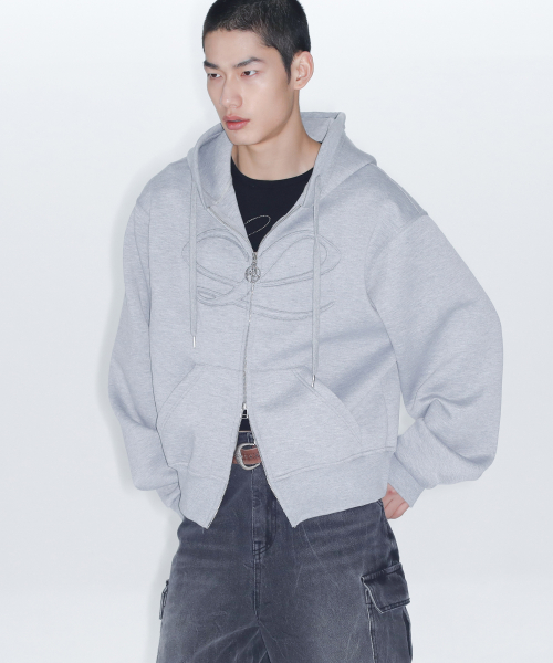 MUSINSA公式 LECYTO Neoprene Symbol Logo Hood Zip up Gray