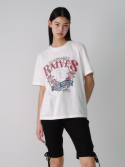레이브(RAIVE) Vintage Rose Graphic T-shirt in White VW4SE027-01