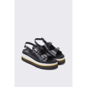 슈콤마보니(SUECOMMA BONNIE) Buckle strap sandal(black)_DG2AM24003BLK