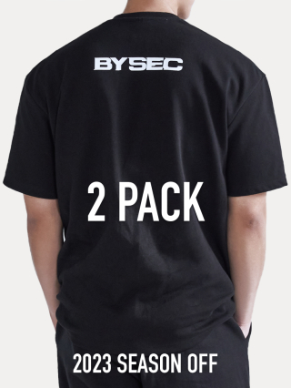 바이젝(BYSEC) [2PACK] 퍼펙트 특양면 백로고 오버핏 티셔츠