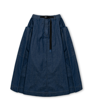 앵글런(ANGLAN) [AG.W] Belt Bloom Denim Skirt - ...