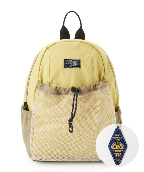 MUSINSA WMC Compact Mesh Pocket Backpack YELLOW