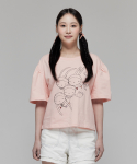 피피라핀(FIFI LAPIN) 여성 퍼프소매 반팔 티셔츠/FS7WT72W PINK