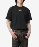 오프 화이트(Off White) 남성 반다나 스케이트 반소매 티셔츠 - 블랙 / OMAA120S24JER0031001