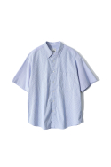 홀리선(HORLISUN) Perth Dobby Stripe Short Sleeve Shirt Blue
