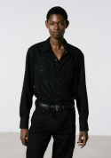 세비지(SAVAGE) Rayon Western Shirt - Black