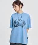 엠오오(MOO) 시티 피그먼트 반팔 티셔츠 - 블루