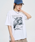 엠오오(MOO) 빈티지 펑크 반팔 티셔츠 - 화이트