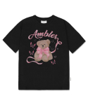 엠블러(AMBLER) Balletcore Bear 오버핏 반팔 티셔츠 AS1110 (블랙)