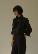 루드(LUDE) 코튼 나일론 셔츠 Black Shirt 01