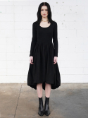 뮤즈바이로즈(MUSE BY ROSE) 아드리엔 (ADRIAEN) 벌룬 니트 콤비네이션 드레스 (블랙)