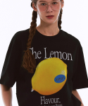 매치글로브(MATCHGLOBE) 컬러 레몬 오버핏 티 (블랙)