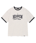 세인트페인(SAINTPAIN) SP 클럽 해븐 배색 티셔츠-오트밀