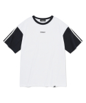 세인트페인(SAINTPAIN) SP 서클 로고 배색 티셔츠-화이트