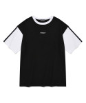 세인트페인(SAINTPAIN) SP 서클 로고 배색 티셔츠-블랙