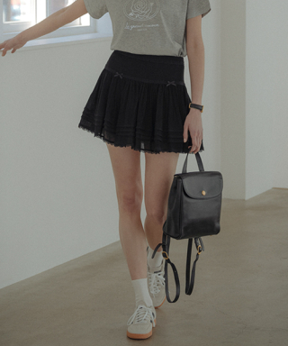 틸 아이 다이(TILL I DIE) Cancan shirring mini skirt_Black...