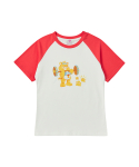 비욘드클로젯(BEYOND CLOSET) [WOMENS EDITION] USA GYM 케어베어 래글런 반팔 티셔츠 레드