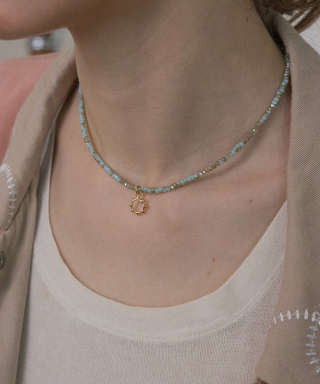 메리모티브 Sunshine vintage mint crystal necklace