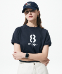 마조팩토리(MAJO FACTORY) Eight Stencil Logo T-shirt [Navy]
