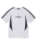 세인트페인(SAINTPAIN) SP 서클 로고 엠블럼 라인 티셔츠-애쉬멜란지