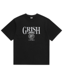 그리쉬(GRISH) 로즈 엠블렘 로고 티셔츠 블랙