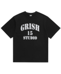 그리쉬(GRISH) 어센틱 스탠실 로고 티셔츠 블랙