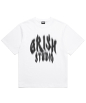 그리쉬(GRISH) 러프블러 로고 티셔츠 화이트