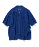 유니폼브릿지(UNIFORM BRIDGE) crochet s/s knit cardigan blue